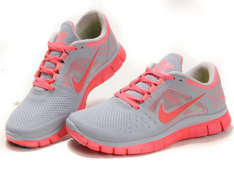 Nike Free run Womens Shoes 5.0 breathable Gray Red (2)